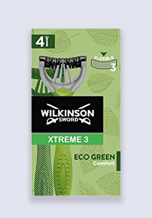 Wilkinson Sword Xtreme 3 Eco Green Men's Disposable Razor X4