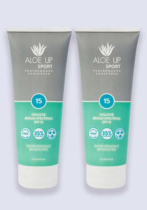 Aloe Up Sport Performance Sunscreen Lotion SPF 15 180ml - 2 Pack Saver