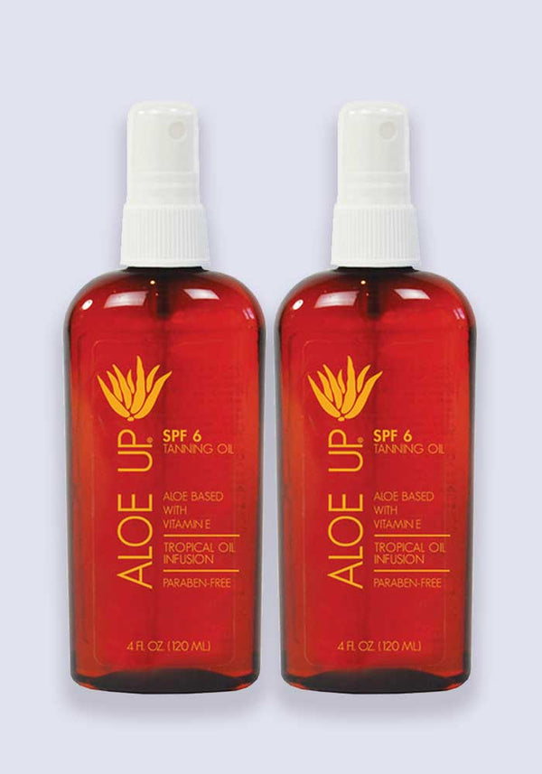 Aloe Up Tanning Oil SPF 6 120ml Spray Sunscreen - 2 Pack Saver