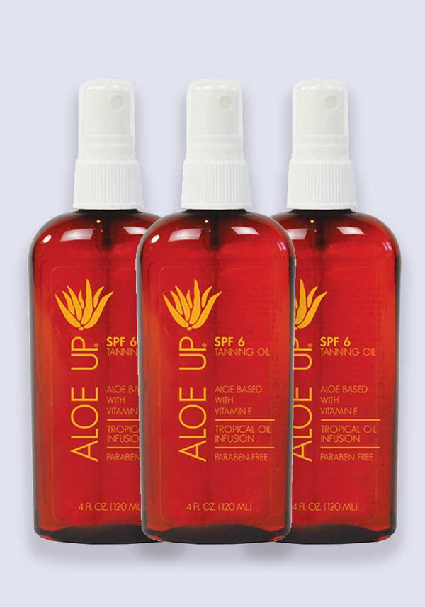 Aloe Up Tanning Oil SPF 6 120ml Spray Sunscreen - 3 Pack Saver