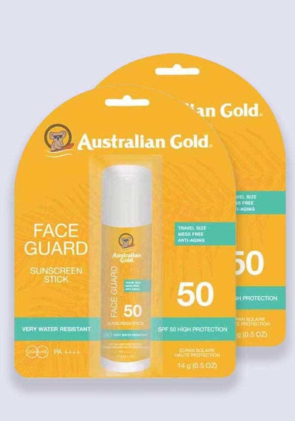 Australian Gold Face Guard Stick SPF 50 15ml - 2 Pack Saver