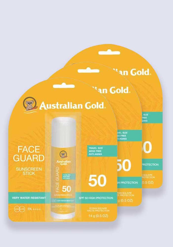 Australian Gold Face Guard Stick SPF 50 15ml - 3 Pack Saver