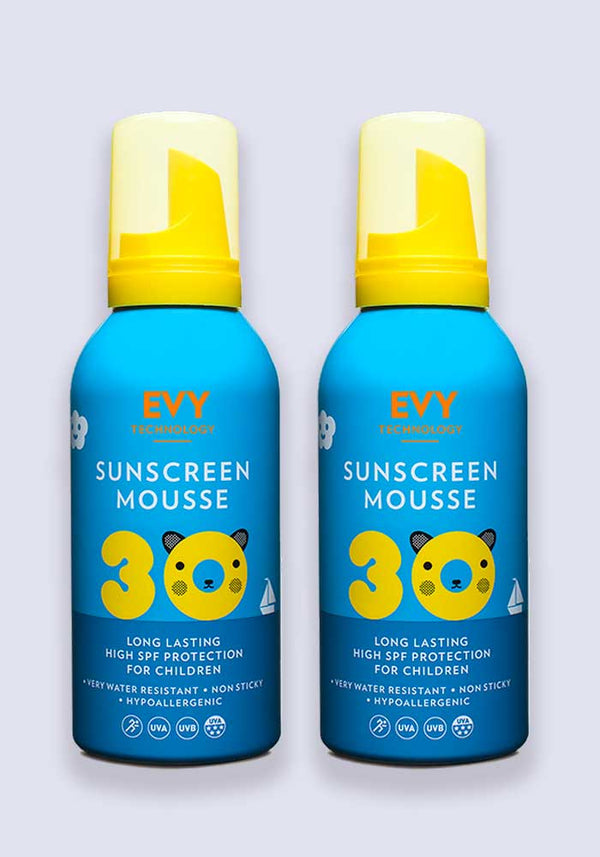 EVY Kids Sunscreen Mousse SPF 30 150ml - 2 Pack Saver