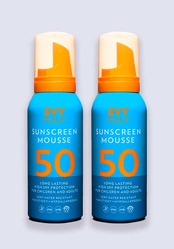EVY Sunscreen Mousse SPF 50 100ml - 2 Pack Saver