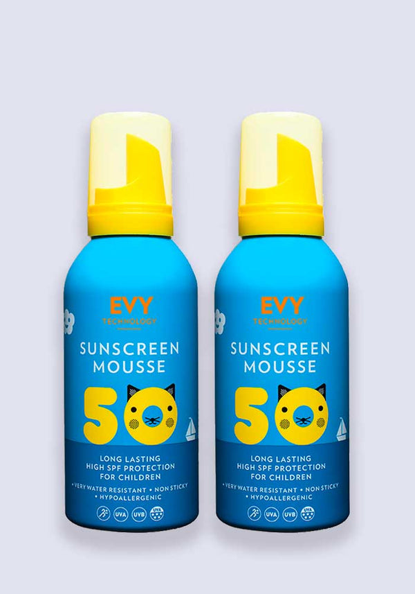 EVY Kids Sunscreen Mousse SPF 50 150ml - 2 Pack Saver