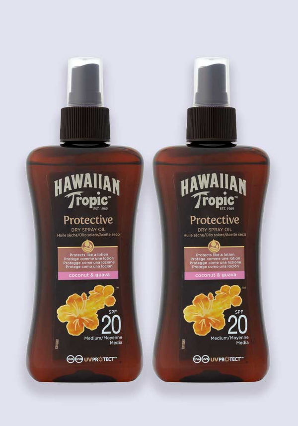 Hawaiian Tropic Protective Spray Oil SPF 20 200ml 2 Pack Saver