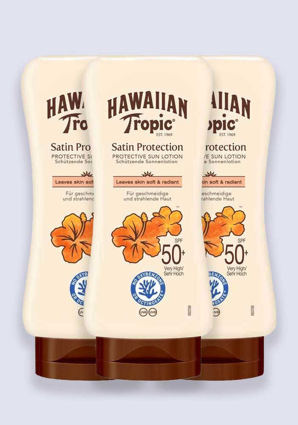 Hawaiian Tropic Satin Protection Sun Lotion SPF 50 180ml - 3 Pack Saver