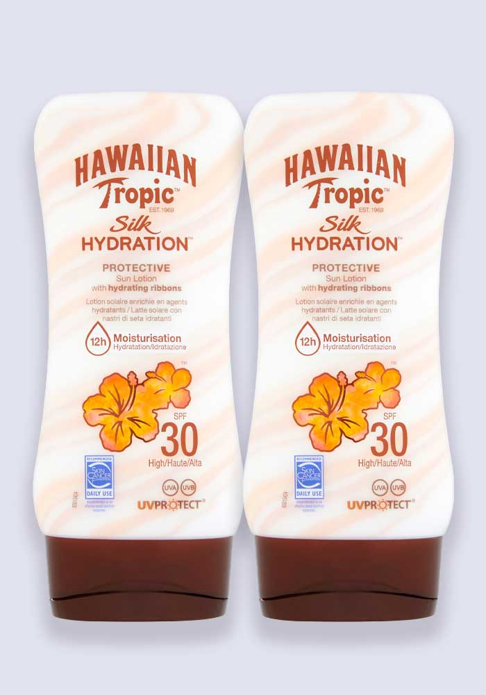 Hawaiian Tropic Silk Hydration Protective Sun Lotion SPF 30 180ml 2 Pack Saver