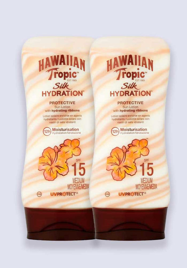 Hawaiian Tropic Silk Hydration Protective Sun Lotion SPF 15 180ml - 2 Pack Saver