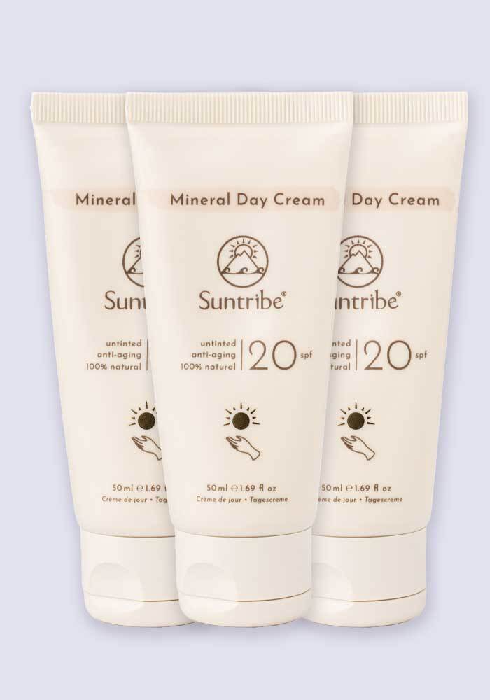 Suntribe Natural Mineral Day Cream Untinted SPF 20 40ml - 3 Pack Saver