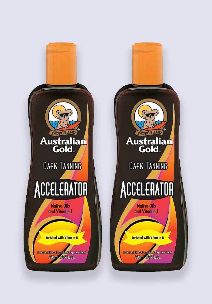 Australian Gold Dark Tanning Accelerator Lotion with Vitamn A 250ml - 2 Pack Saver