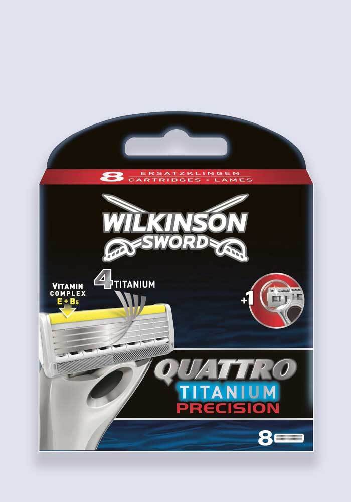 Wilkinson Sword Quattro Titanium Precision Carbon Blades - 8 Pack
