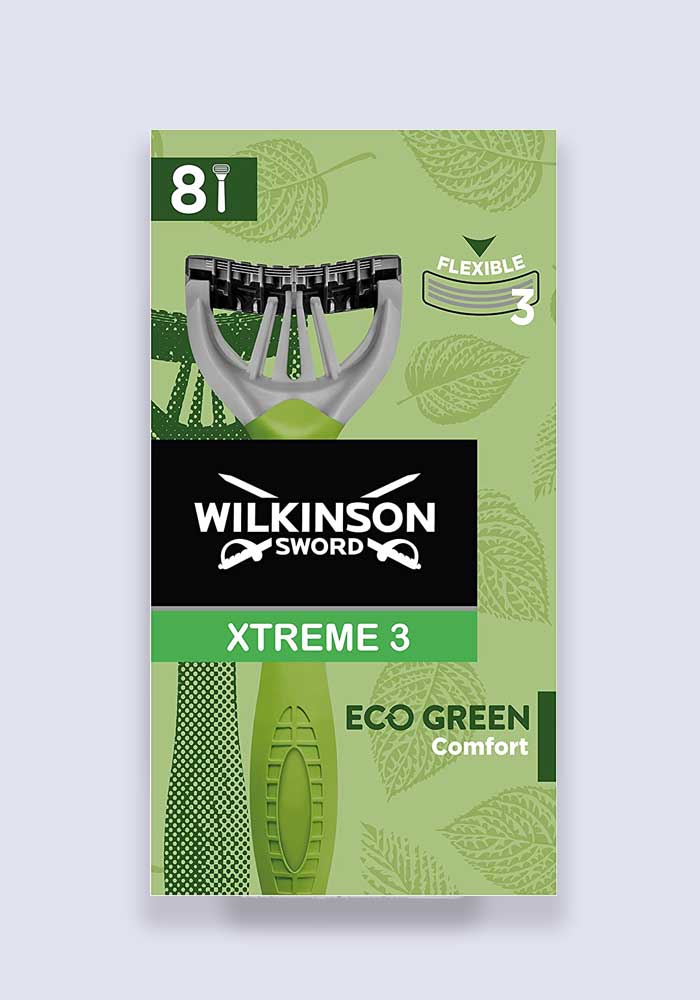 Wilkinson Sword Xtreme 3 Eco Green Men's Disposable Razor X8