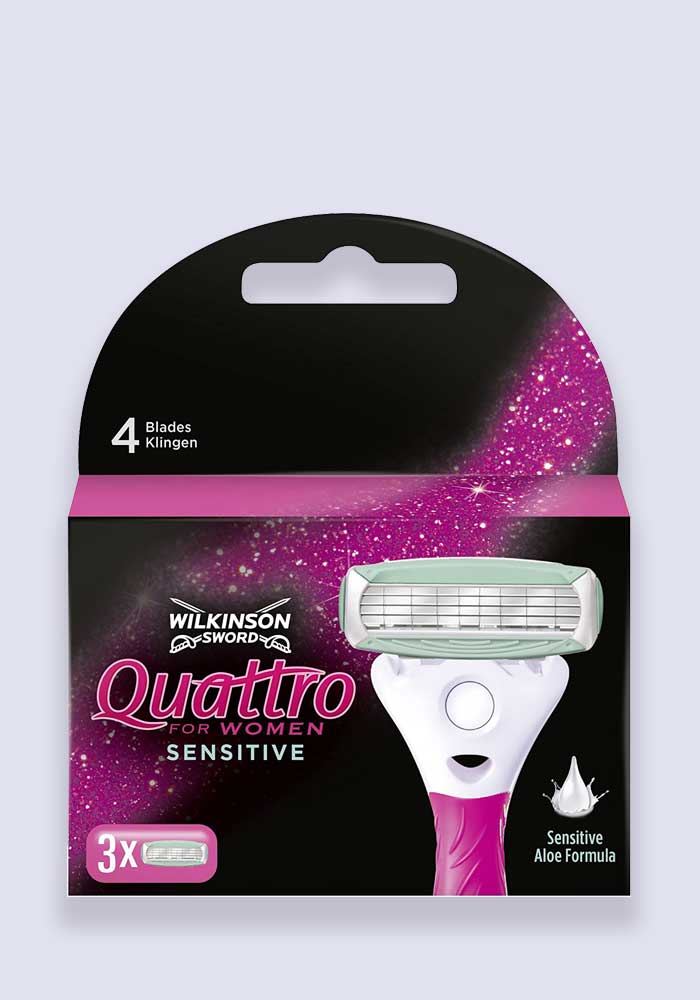 Wilkinson Sword Quattro For Women Sensitive Blades - 3 Pack