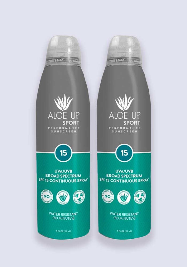 Aloe Up Sport Performance Sunscreen Continuous Spray SPF 15 177ml - 2 Pack Saver