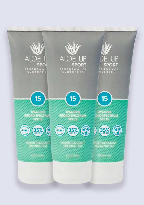 Aloe Up Sport Performance Sunscreen Lotion SPF 15 180ml - 3 Pack Saver
