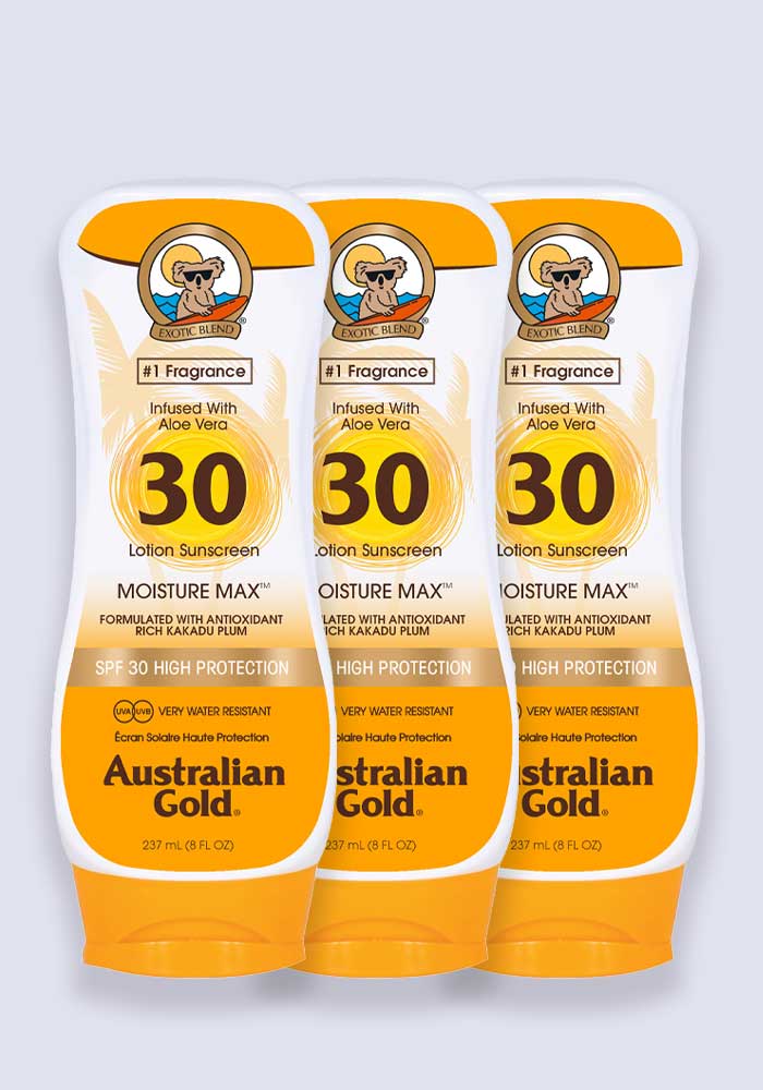 Australian Gold Sunscreen Sun Lotion SPF 30 237ml - 3 Pack