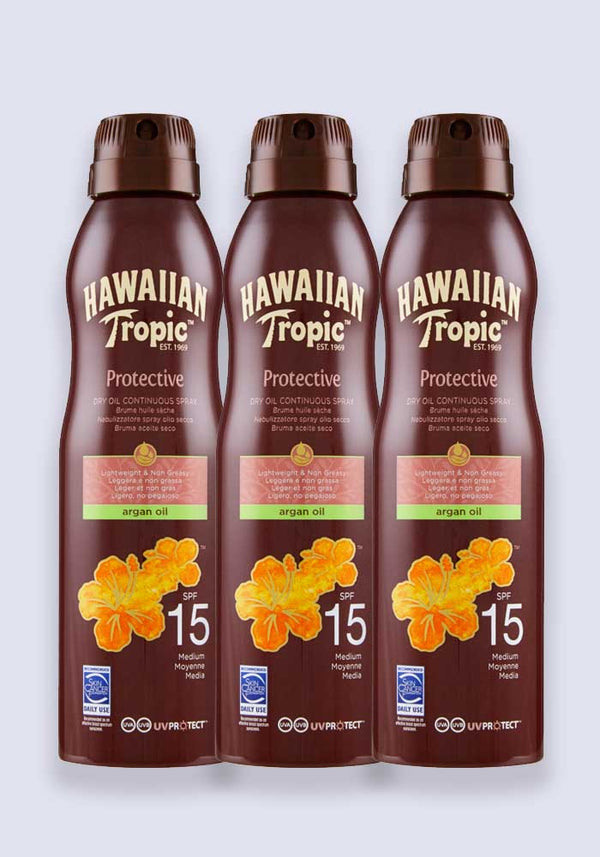 Hawaiian Tropic Argan Oil SPF 15 Suncare - 3 Pack Saver