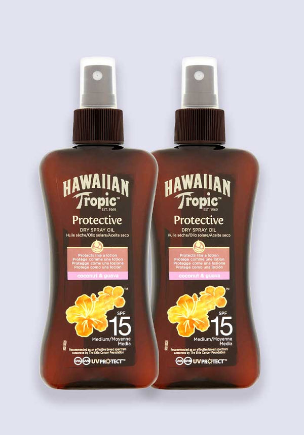 Hawaiian Tropic Protective Spray Oil SPF 15 200ml 2 Pack Saver