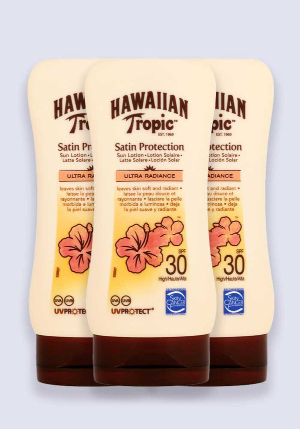 Hawaiian Tropic Satin Protection Sun Lotion SPF 30 180ml - 3 Pack Saver