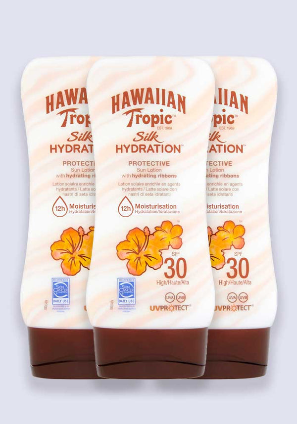 Hawaiian Tropic Silk Hydration Protective Sun Lotion SPF 30 180ml 3 Pack Saver