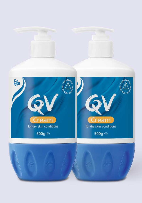 QV Cream Moisturiser for Dry Skin Conditions 500g - 2 Pack Saver