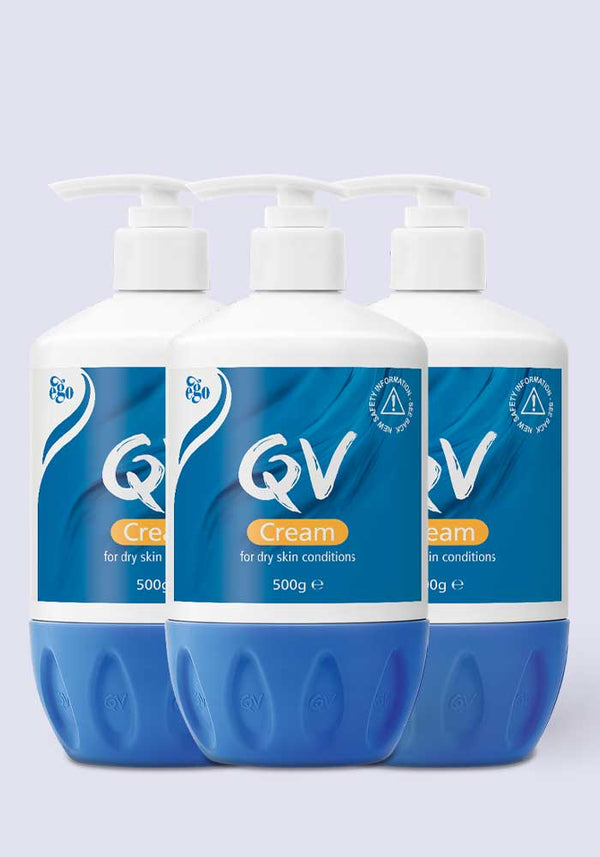 QV Cream Moisturiser for Dry Skin Conditions 500g - 3 Pack Saver