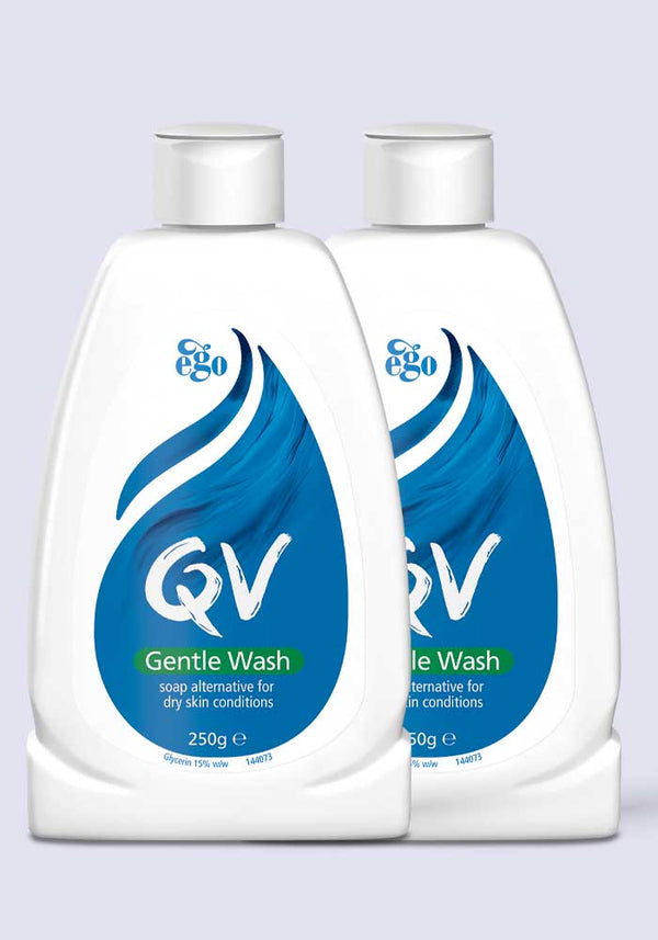QV Gentle Wash Soap Free Cleanser PH Balanced & Hypoallergenic 250ml - 2 Pack Saver