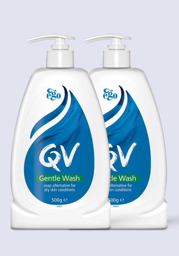 QV Gentle Wash Soap Free Cleanser PH Balanced & Hypoallergenic 500ml - 2 Pack Saver