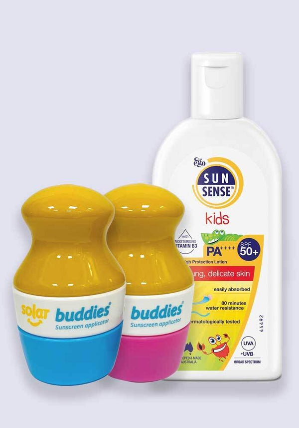 Solar Buddies Blue & Pink & Sunsense Kids Lotion Bundle