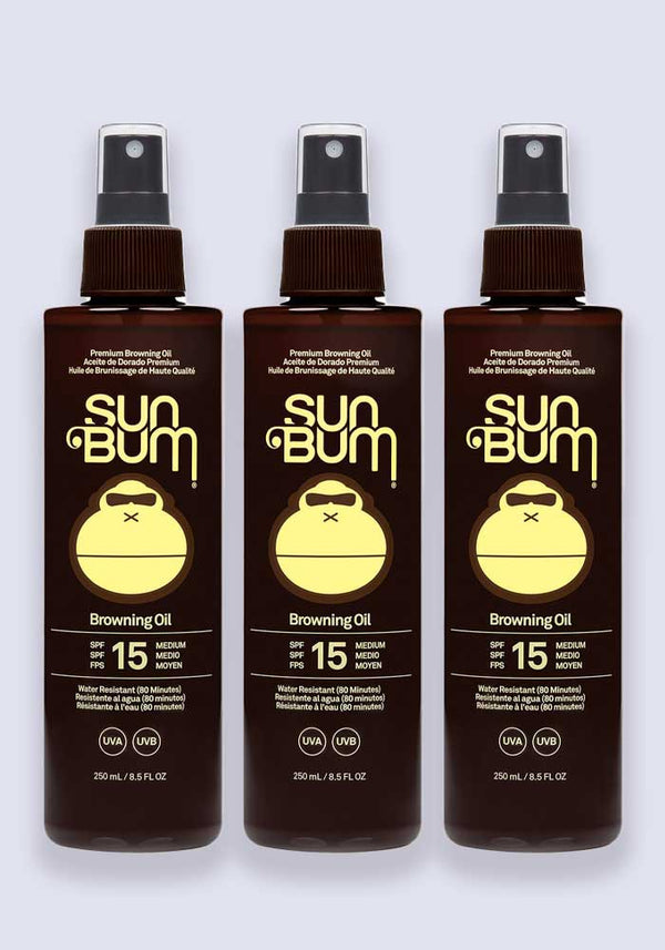 Sun Bum SPF 15 Sunscreen Tanning Oil 250ml - 3 Pack Saver