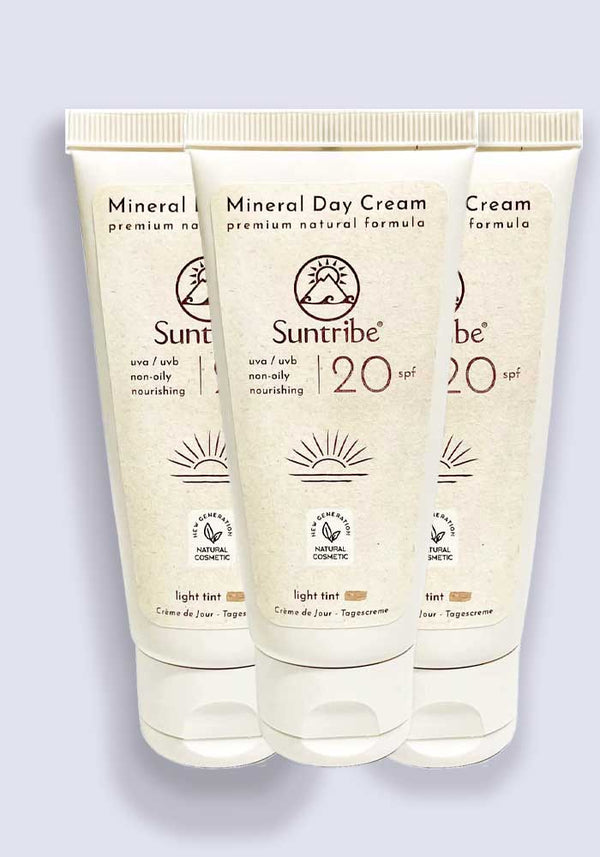 Suntribe 100% Organic Vegan Day Cream SPF 20 40ml - 3 Pack Saver