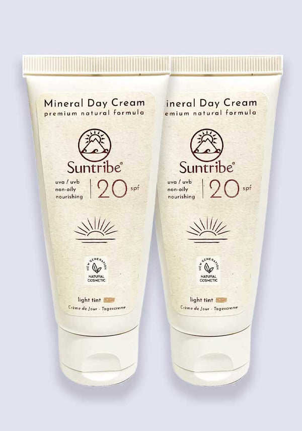 Suntribe 100% Organic Vegan Day Cream SPF 20 40ml - 2 Pack Saver