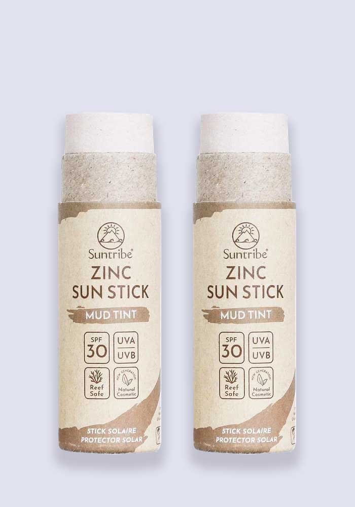 Suntribe All Natural Zinc Sun Stick Mud Tint SPF 30 30g - 2 Pack Saver