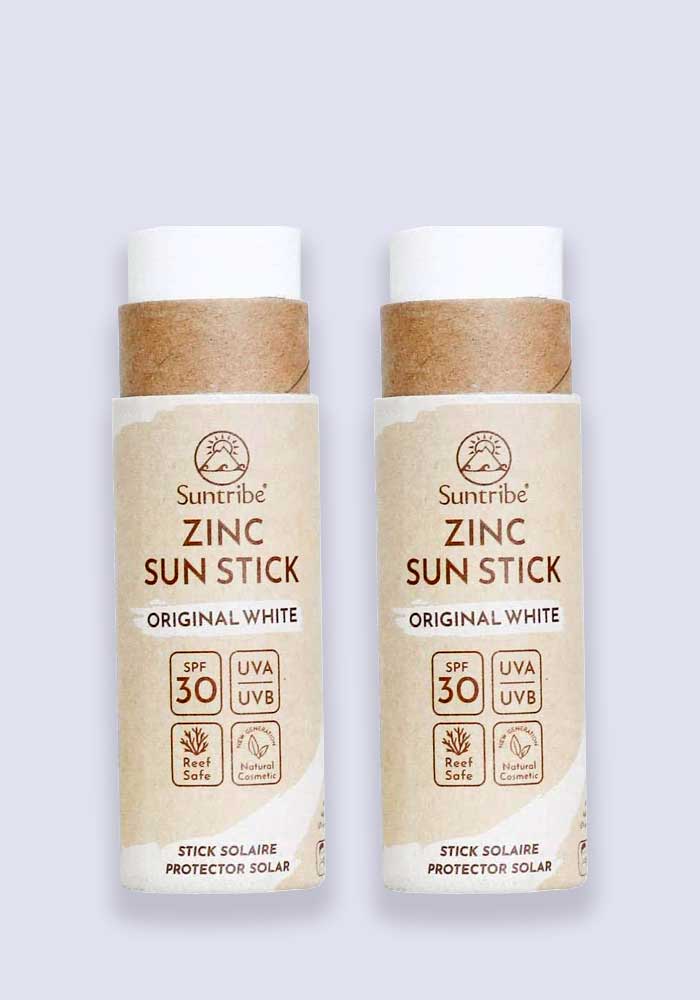 Suntribe All Natural Zinc Sun Stick Original White SPF 30 30g - 2 Pack Saver
