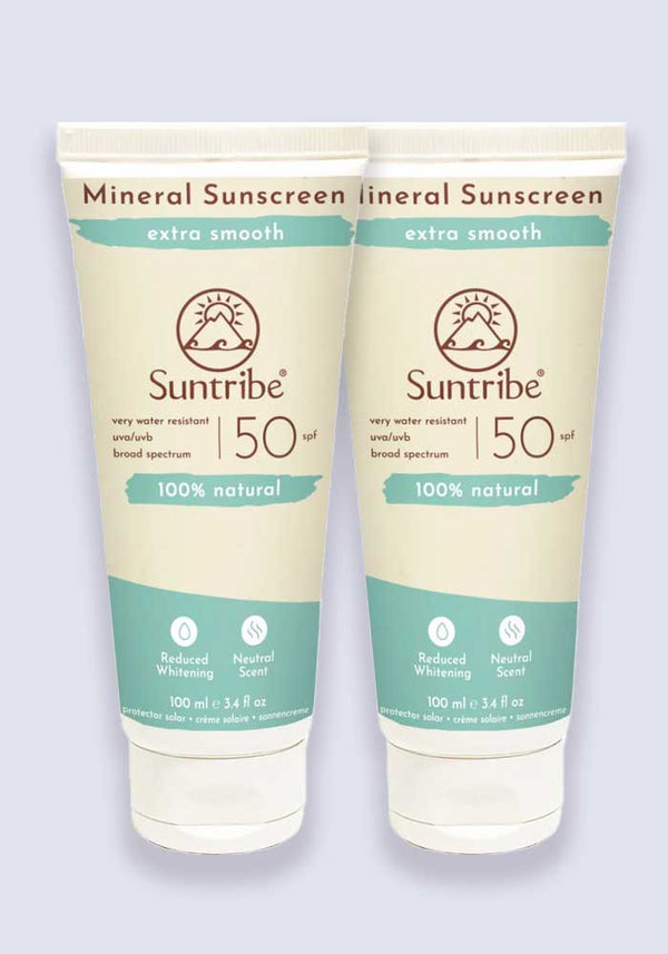 Suntribe Body & Face Mineral Sunscreen SPF 50 100ml - 2 Pack Saver