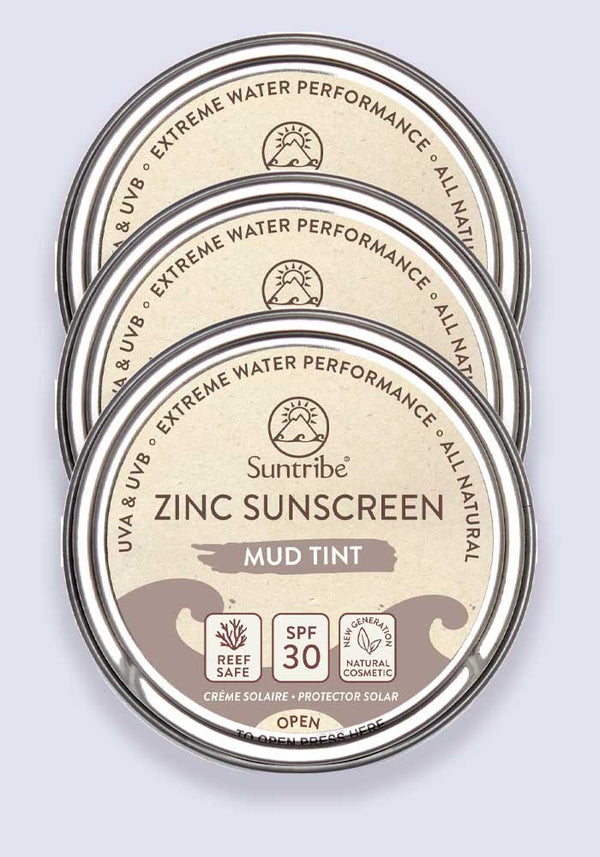 Suntribe Face & Sport Mineral Sunscreen Mud Tint SPF 30 10g - 3 Pack Saver
