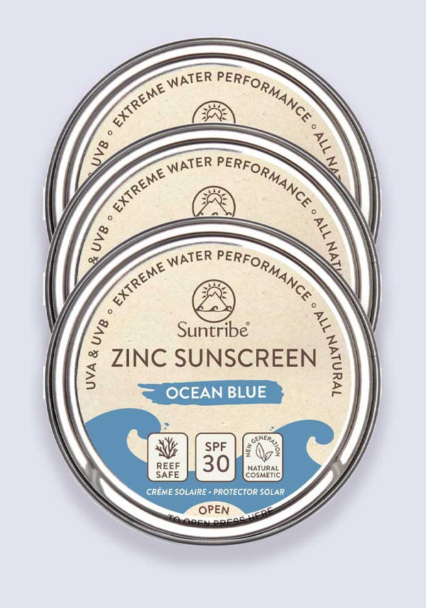 Suntribe Face & Sport Mineral Sunscreen Ocean Blue SPF 30 10g - 3 Pack Saver