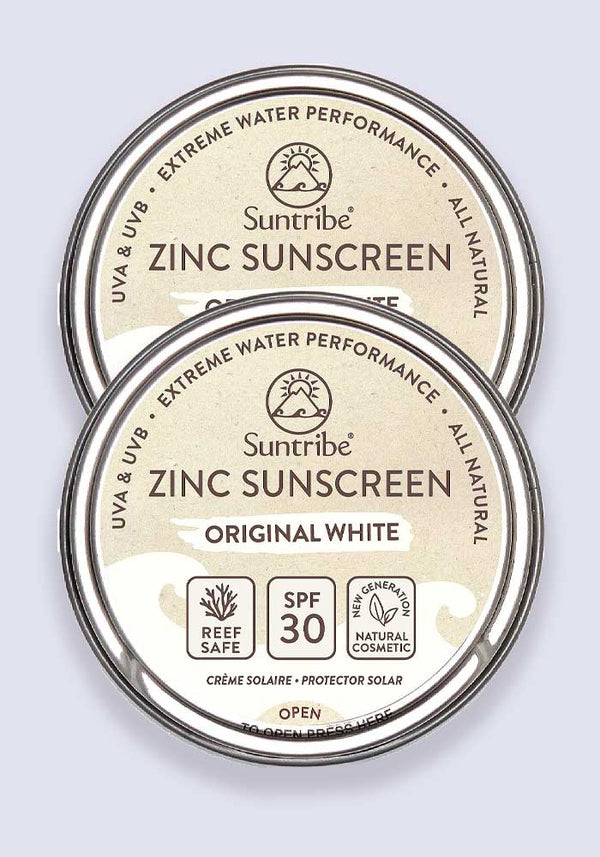 Suntribe Face & Sport Mineral Sunscreen Original White SPF 30 45g - 2 Pack Saver
