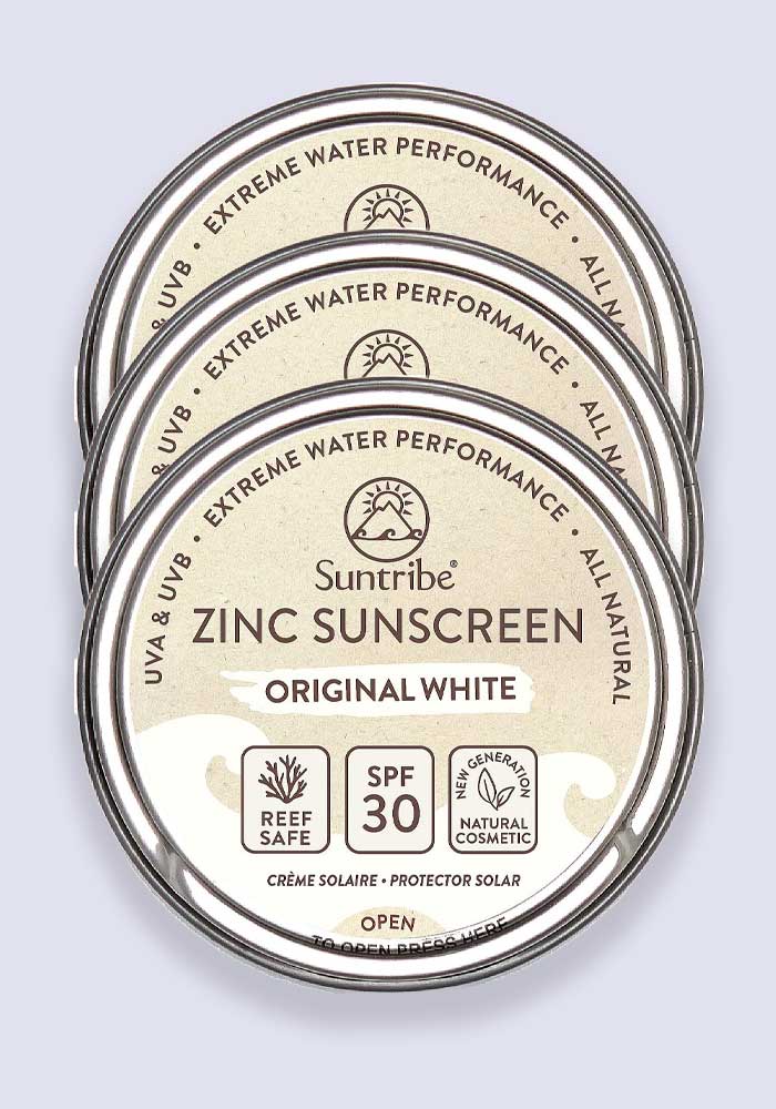 Suntribe Face & Sport Mineral Sunscreen Original White SPF 30 10g - 3 Pack Saver