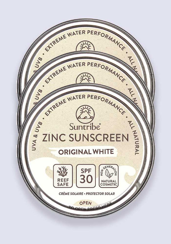Suntribe Face & Sport Mineral Sunscreen Original White SPF 30 45g - 3 Pack Saver