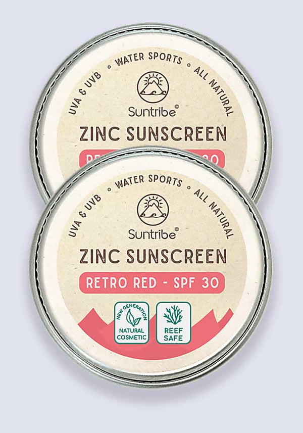 Suntribe Face & Sport Mineral Sunscreen Retro Red SPF 30 10g - 2 Pack Saver