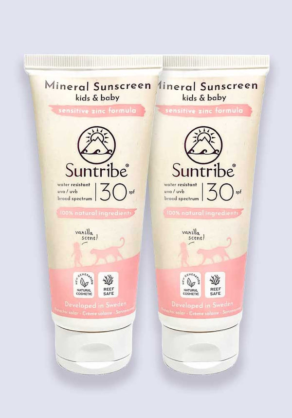 Suntribe Kids & Baby Mineral Sunscreen Lotion SPF 30 100ml - 2 Pack Saver