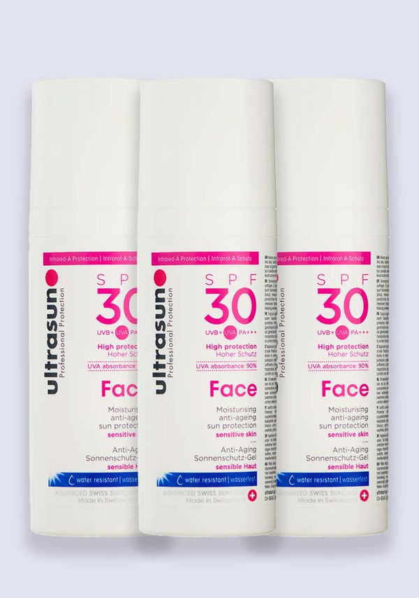 Ultrasun Face Anti-Ageing Formula Sun Protection SPF 30 50ml - 3 Pack Saver