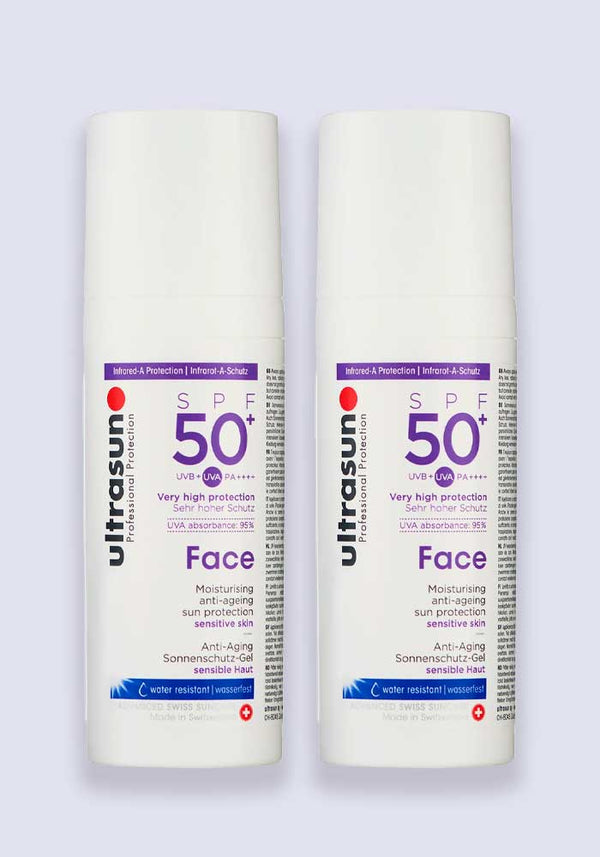 Ultrasun Face Anti-Ageing Formula Sun Protection SPF 50+ 50ml - 2 Pack Saver
