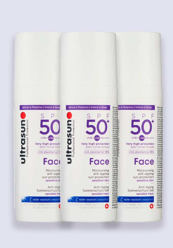 Ultrasun Face Anti-Ageing Formula Sun Protection SPF 50+ 50ml - 3 Pack Saver