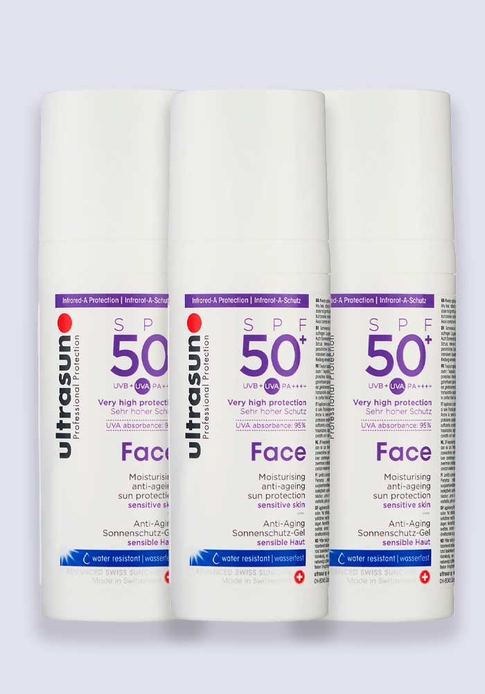 Ultrasun Face Anti-Ageing Formula Sun Protection SPF 50+ 50ml - 3 Pack Saver
