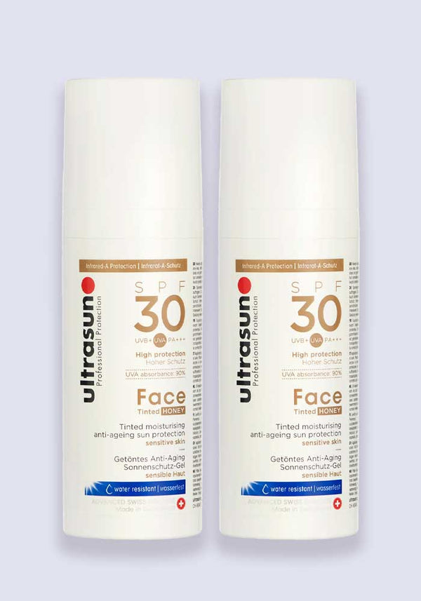 Ultrasun Face Anti-Ageing Tinted Honey SPF 30 50ml - 2 Pack Saver