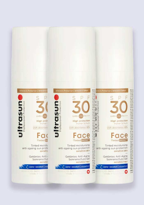 Ultrasun Face Anti-Ageing Tinted Honey SPF 30 50ml - 3 Pack Saver