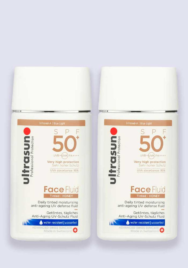 Ultrasun Face Fluid Daily Tinted Anti-Ageing Protection SPF 50+ 40ml - 2 Pack Saver